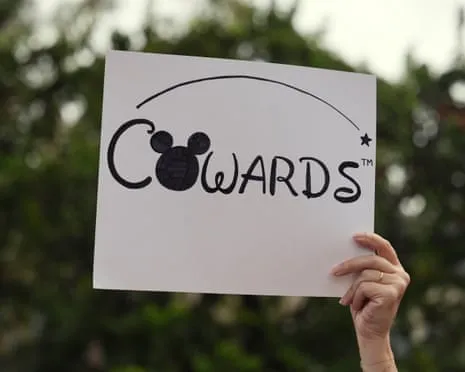 Hundreds Rally In Front Of Mickey Mouse Company Corporate Offices Over ‘Authoritarian’ Jimmy Kimmel Cancellation